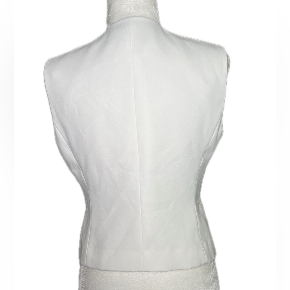 ZARA Woman Collection White Vneck Asymmetrical Sleeveless Vest Top Size M Med - Picture 6 of 13